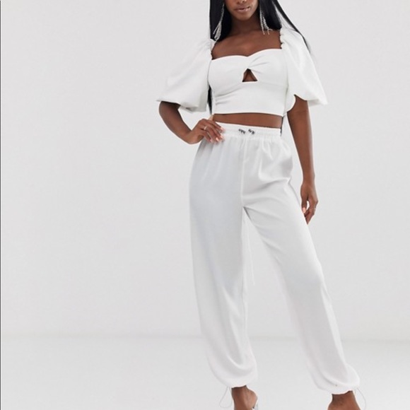 ⭐️NEW⭐️ASOS Silky White Jogger Pant Size 8 NWT - Picture 11 of 12